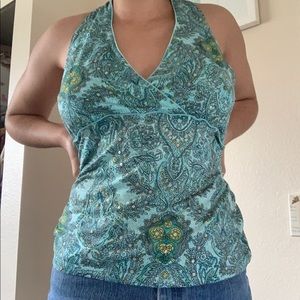 Sequined Halter Top